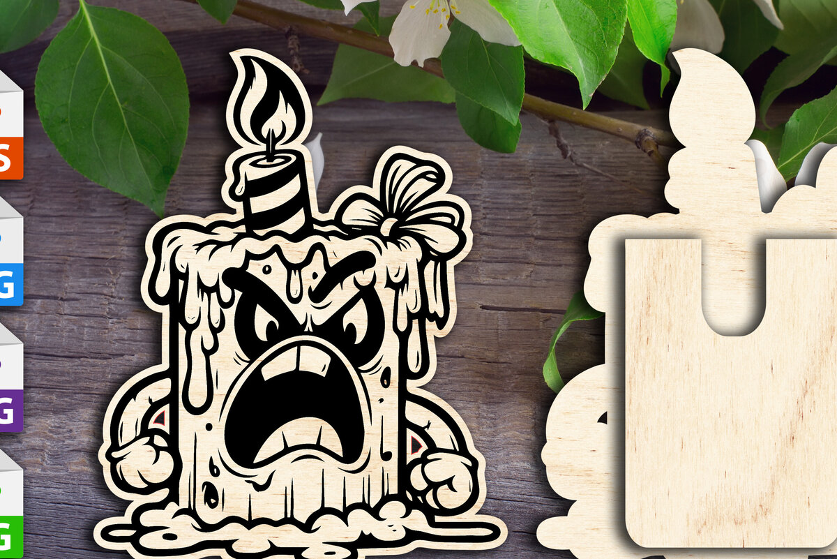 Σετ των 2 Intra απο ξύλο plywood  Χρώμα wenge 3mm-4mm πάχος - Δωροθήκη για τούρτα γενεθλίων Grumpy Δίασταση 20x20 cm INTRAFABR-120572913