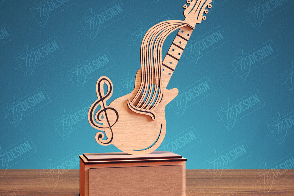 Intra απο ξύλο plywood  Χρώμα wenge 3mm-4mm πάχος - Guitar Award Trophy Design Δίασταση 30x20 cm INTRAFABR-75546299