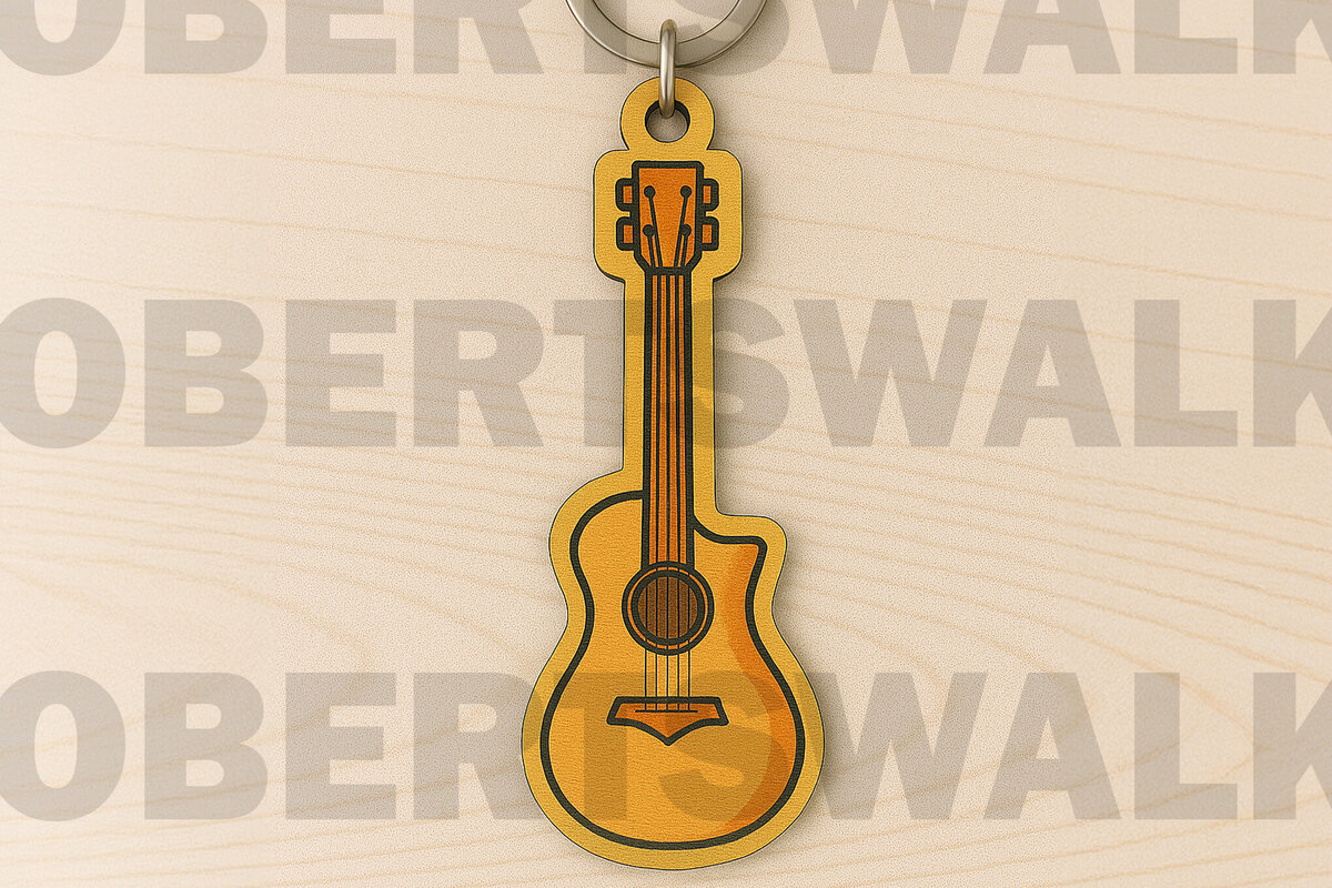 Σετ των 2 Intra απο ξύλο plywood  Χρώμα wenge 3mm-4mm πάχος - Μπρελόκ κιθάρας Δίασταση 4x4 cm INTRAFABR-75546120