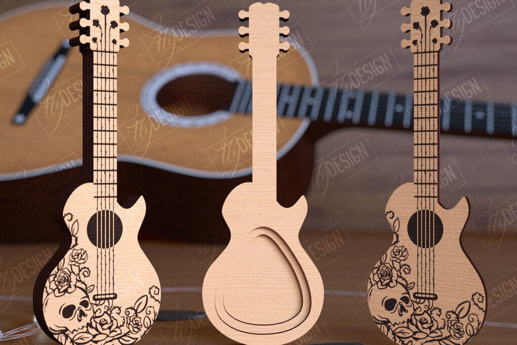 Σετ των 2 Intra απο ξύλο plywood  Χρώμα wenge 3mm-4mm πάχος - Θήκη επιλογής κιθάρας | Pick Box | Ιδέα δώρου Δίασταση 20x20 cm INTRAFABR-68210236