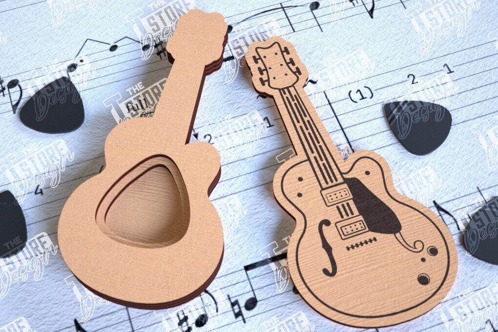 Σετ των 2 Intra απο ξύλο plywood  Χρώμα wenge 3mm-4mm πάχος - Θήκη κιθάρας |Θήκη επιλογής| Pick Box Δίασταση 20x20 cm INTRAFABR-102463614