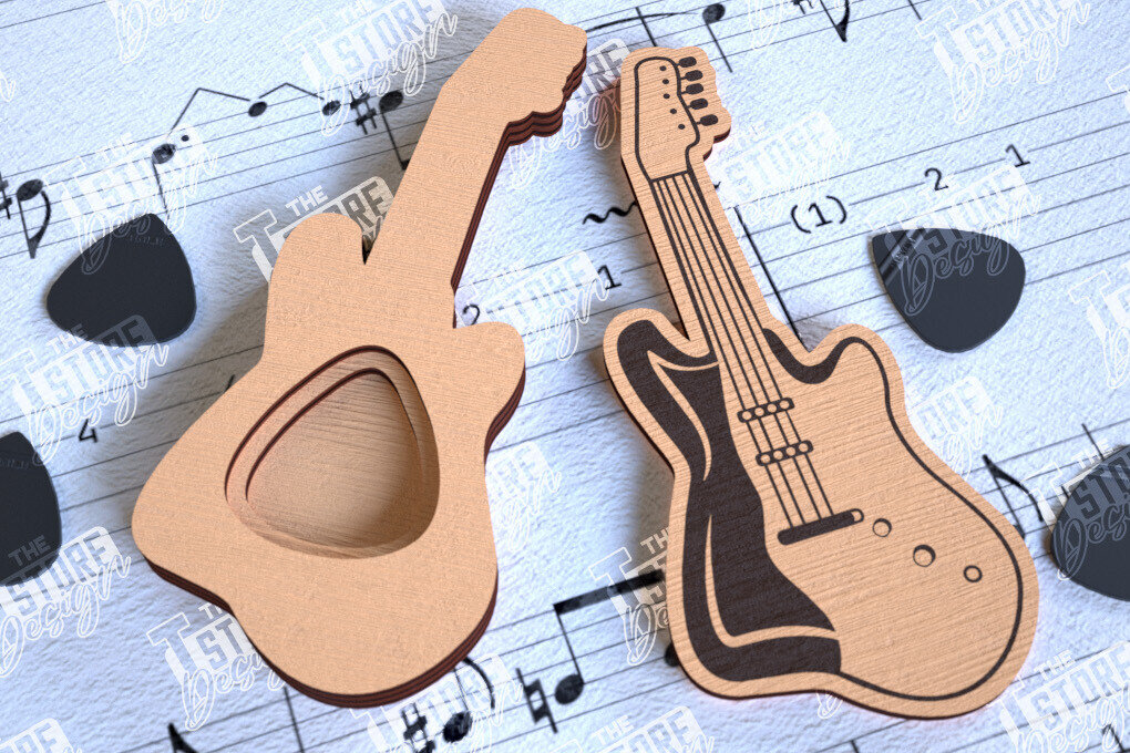 Σετ των 2 Intra απο ξύλο plywood  Χρώμα wenge 3mm-4mm πάχος - Θήκη κιθάρας |Θήκη επιλογής| Pick Box Δίασταση 20x20 cm INTRAFABR-28903007