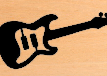 Intra απο ξύλο plywood  Χρώμα wenge 3mm-4mm πάχος - Κιθάρες Μουσική Ξύλινη Τέχνη τοίχου Δίασταση 40x50 cm INTRAFABR-35901651