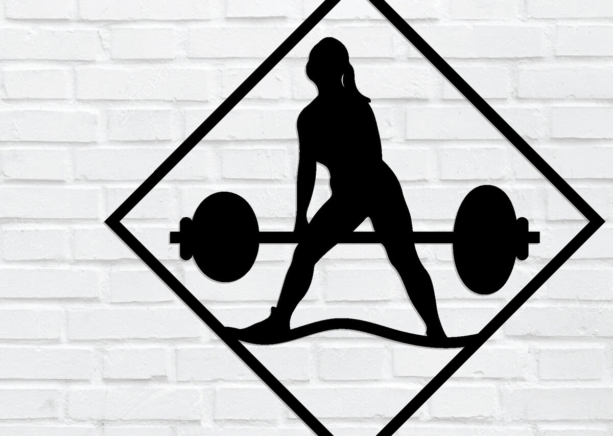 Intra απο ξύλο plywood  Χρώμα wenge 3mm-4mm πάχος - Gym Dumbbell Wall Art Sign Δίασταση 40x50 cm INTRAFABR-10534437