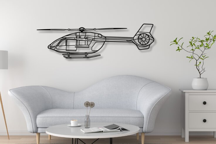 Σετ των 2 Intra απο ξύλο plywood  Χρώμα wenge 3mm-4mm πάχος - H145 Aircraft Silhouette Dxf Δίασταση 20x20 cm INTRAFABR-35953918