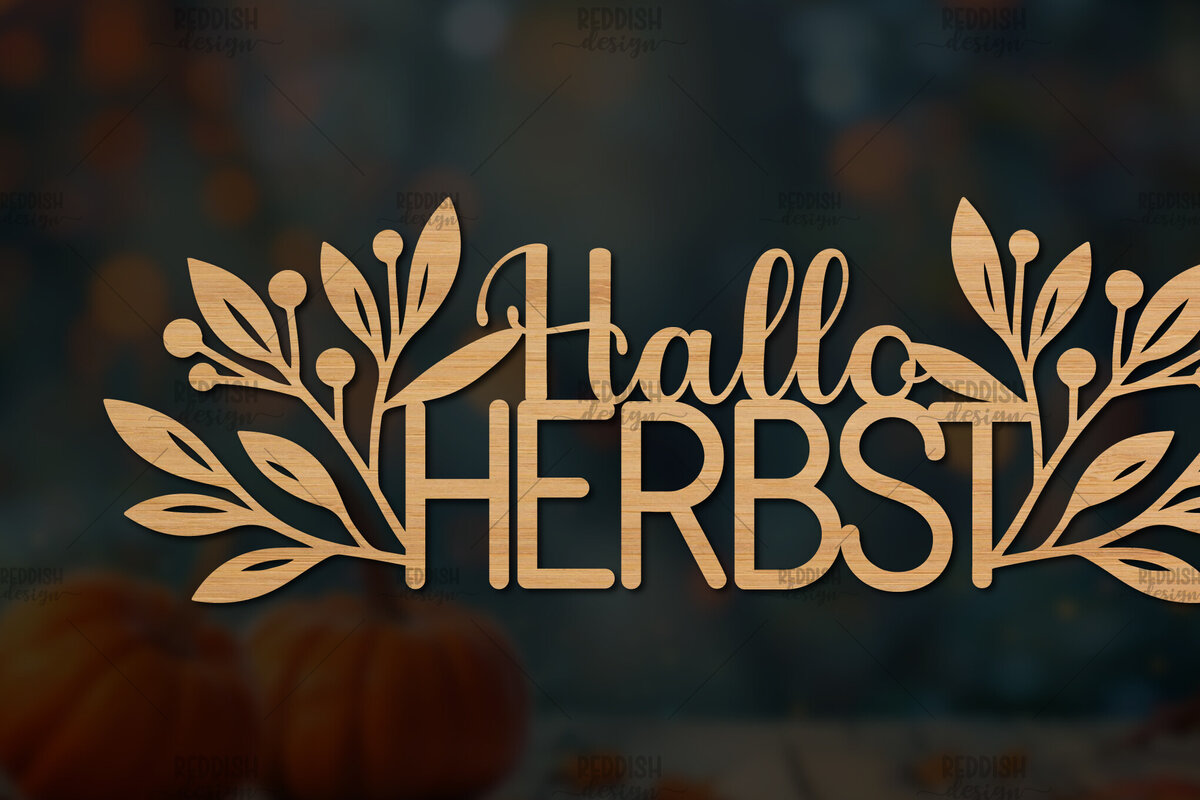 Σετ των 2 Intra απο ξύλο plywood  Χρώμα wenge 3mm-4mm πάχος - Hallo Herbst Autumn Wood Cut Δίασταση 20x20 cm INTRAFABR-18082491