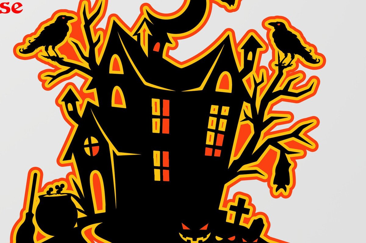 Intra απο ξύλο plywood  Χρώμα wenge 3mm-4mm πάχος - Halloween 3D Haunted House Δίασταση 40x50 cm INTRAFABR-17657505