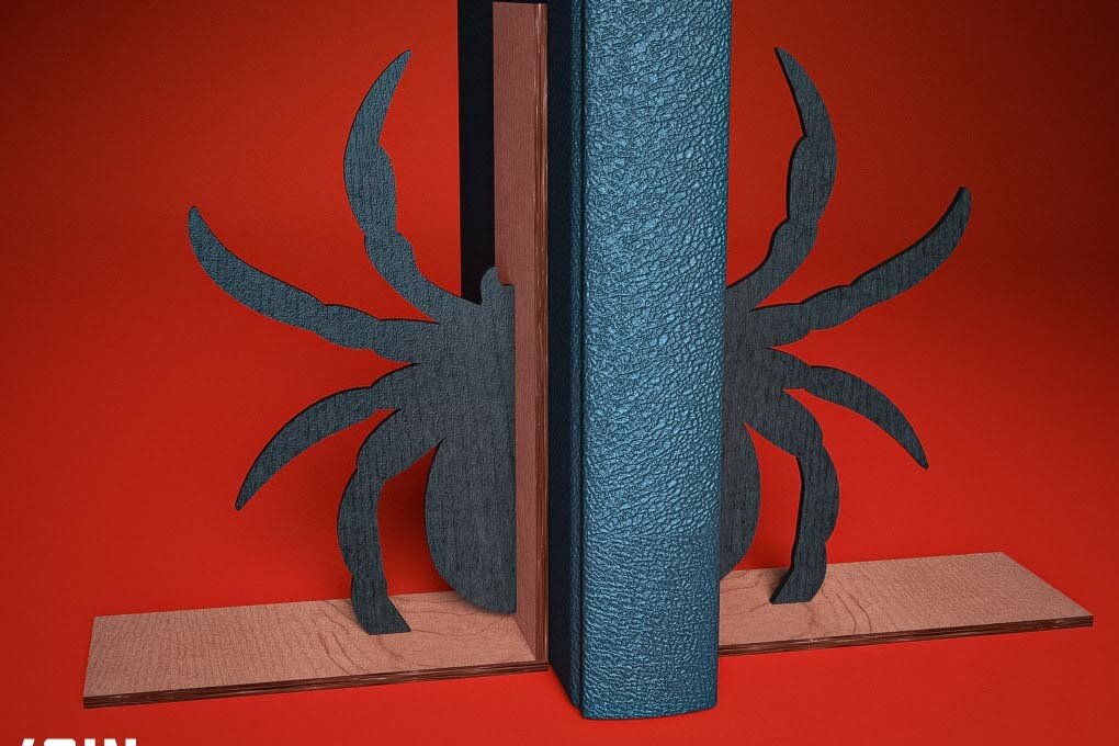 Σετ των 2 Intra απο ξύλο plywood  Χρώμα wenge 3mm-4mm πάχος - Halloween Bookend Δίασταση 15x15 cm INTRAFABR-16810409