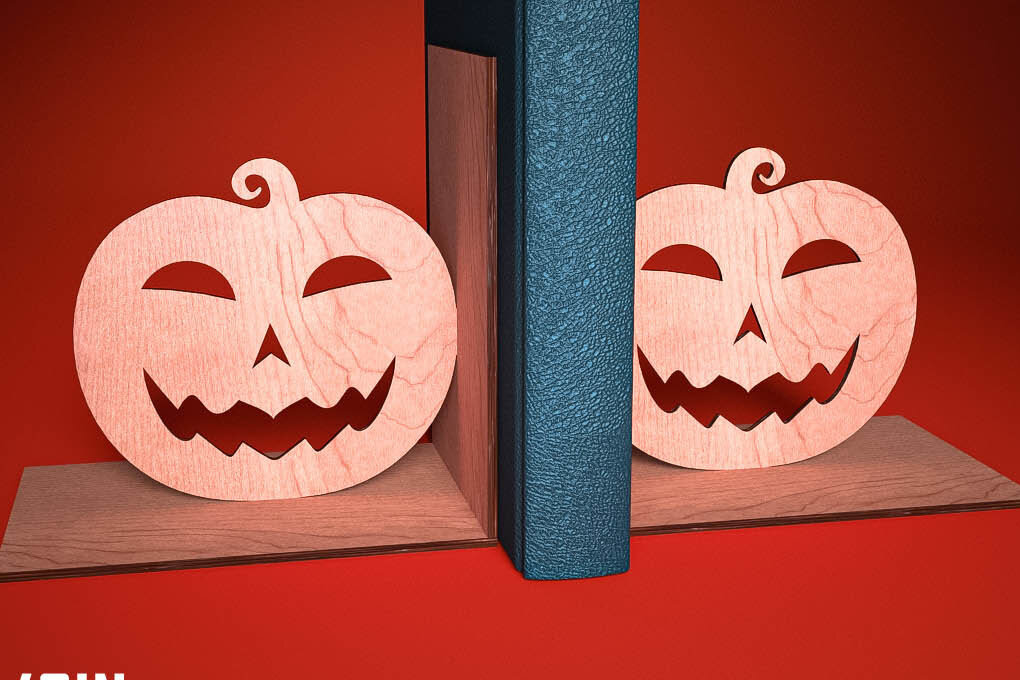 Σετ των 2 Intra απο ξύλο plywood  Χρώμα wenge 3mm-4mm πάχος - Halloween Bookend | Στοιχειωμένος Δίασταση 15x15 cm INTRAFABR-15815307