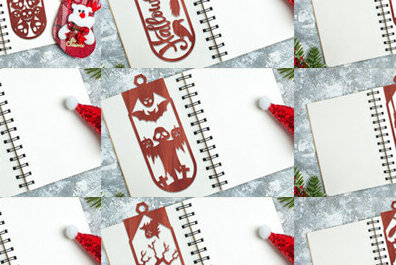 Σετ των 2 Intra απο ξύλο plywood  Χρώμα wenge 3mm-4mm πάχος - Πακέτο αποκοπής λέιζερ σελιδοδεικτών αποκριών Δίασταση 4x4 cm INTRAFABR-34652313