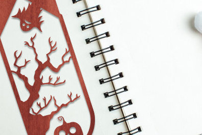 Σετ των 2 Intra απο ξύλο plywood  Χρώμα wenge 3mm-4mm πάχος - Απόκριες σελιδοδείκτης Design Δίασταση 4x4 cm INTRAFABR-15611049