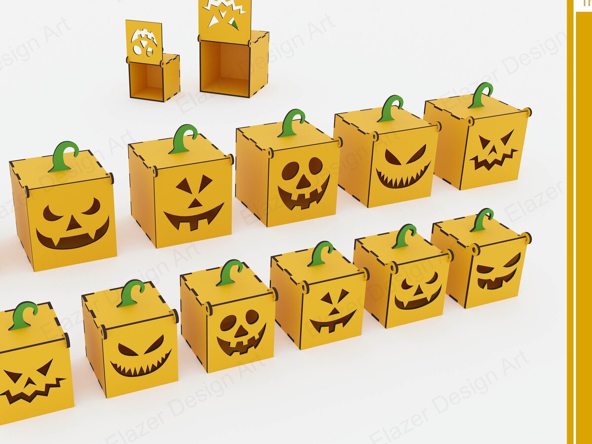 Intra απο ξύλο plywood  Χρώμα wenge 3mm-4mm πάχος - Αρχεία Laser Halloween Box Δίασταση 70x70 cm INTRAFABR-17663583