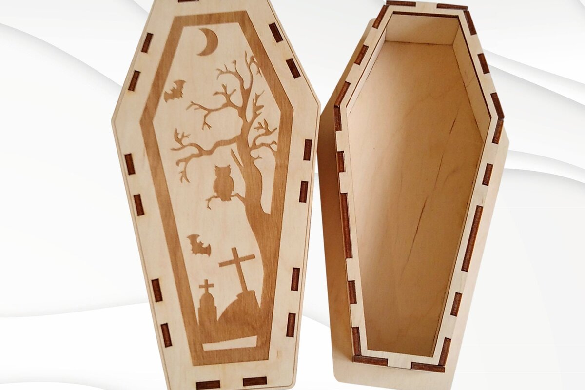 Σετ των 2 Intra απο ξύλο plywood  Χρώμα wenge 3mm-4mm πάχος - Κουτί αποκριών Δίασταση 15x15 cm INTRAFABR-23020272