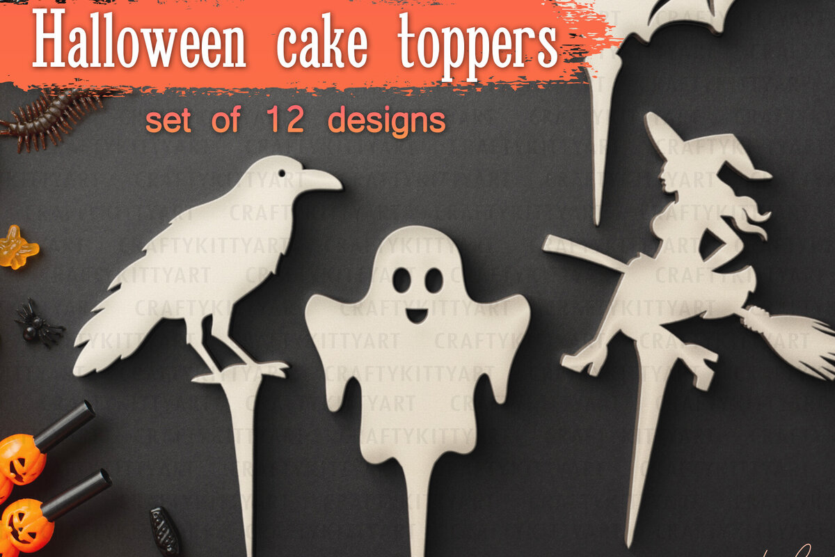 Σετ των 2 Intra απο ξύλο plywood  Χρώμα wenge 3mm-4mm πάχος - Πακέτο Halloween Cake Toppers Δίασταση 15x15 cm INTRAFABR-14846210