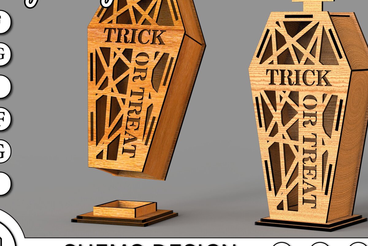 Σετ των 2 Intra απο ξύλο plywood  Χρώμα wenge 3mm-4mm πάχος - Χάλοουιν Κερί Κουτί-σχίσιμο Δίασταση 20x20 cm INTRAFABR-14859927