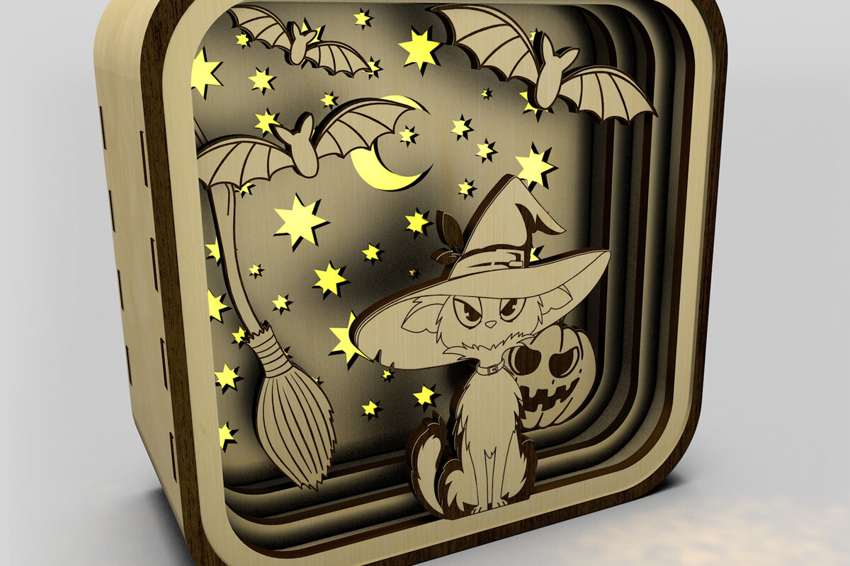 Σετ των 2 Intra απο ξύλο plywood  Χρώμα wenge 3mm-4mm πάχος - Κηροπήγιο αποκριών Δίασταση 7x4 cm INTRAFABR-14861605