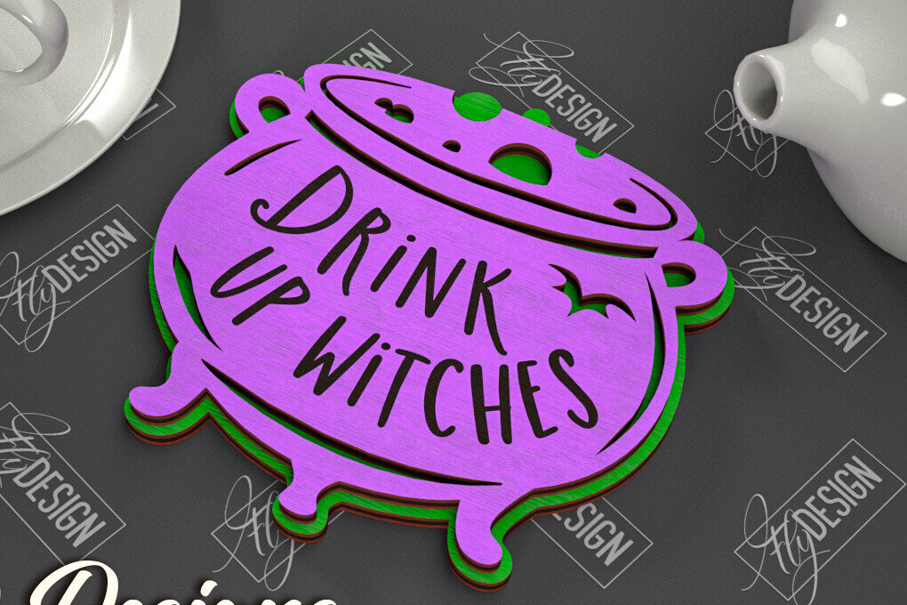 Σετ των 2 Intra απο ξύλο plywood  Χρώμα wenge 3mm-4mm πάχος - Σουβέρ αποκριών | Κύπελλο σουβέρ πρότυπο Δίασταση 15x15 cm INTRAFABR-16786403