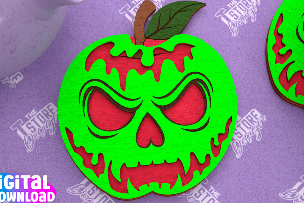 Σετ των 2 Intra απο ξύλο plywood  Χρώμα wenge 3mm-4mm πάχος - Σουβέρ αποκριών | Halloween Party |CNC Δίασταση 15x15 cm INTRAFABR-23053466