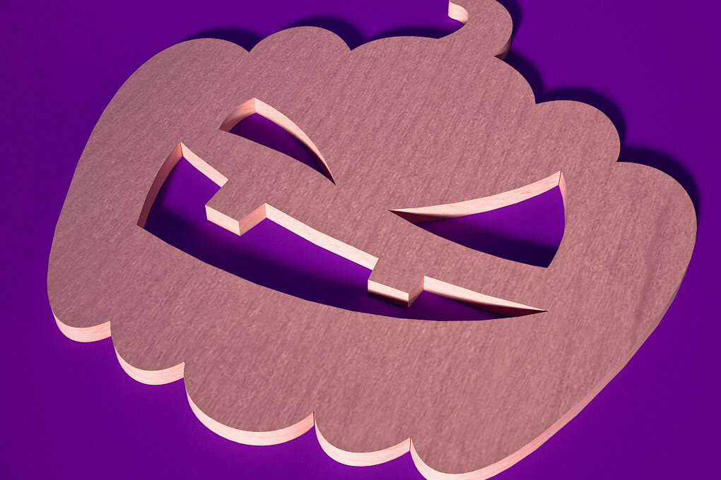 Σετ των 2 Intra απο ξύλο plywood  Χρώμα wenge 3mm-4mm πάχος - Σουβέρ για Halloween Δίασταση 15x15 cm INTRAFABR-21849293