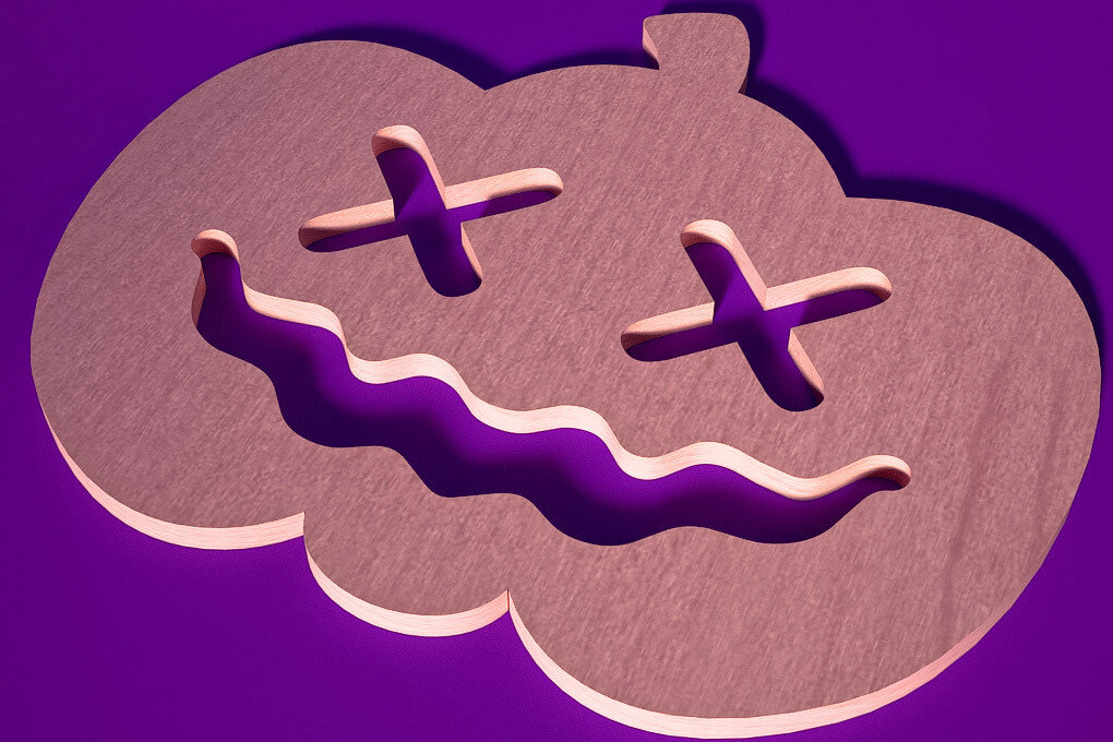 Σετ των 2 Intra απο ξύλο plywood  Χρώμα wenge 3mm-4mm πάχος - Σουβέρ για Halloween Δίασταση 15x15 cm INTRAFABR-23362703