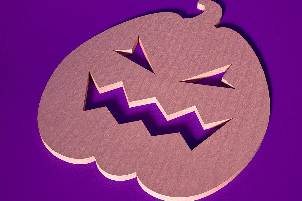 Σετ των 2 Intra απο ξύλο plywood  Χρώμα wenge 3mm-4mm πάχος - Σουβέρ για Halloween Δίασταση 15x15 cm INTRAFABR-23386179