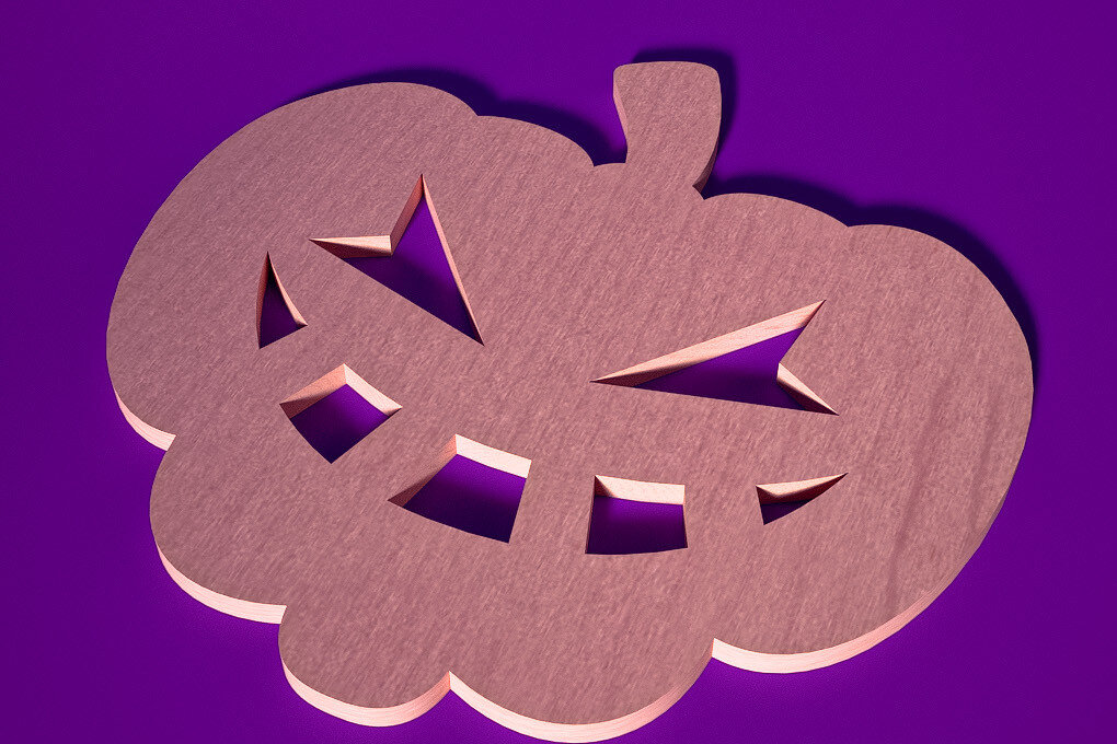 Σετ των 2 Intra απο ξύλο plywood  Χρώμα wenge 3mm-4mm πάχος - Σουβέρ για Halloween Δίασταση 15x15 cm INTRAFABR-23386719