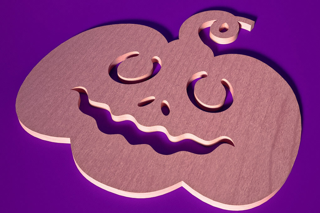 Σετ των 2 Intra απο ξύλο plywood  Χρώμα wenge 3mm-4mm πάχος - Σουβέρ για Halloween Δίασταση 15x15 cm INTRAFABR-23387041