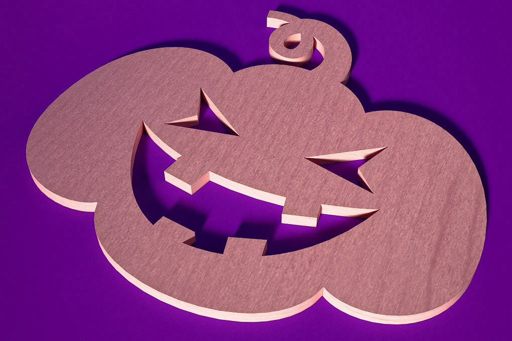 Σετ των 2 Intra απο ξύλο plywood  Χρώμα wenge 3mm-4mm πάχος - Σουβέρ για Halloween Δίασταση 15x15 cm INTRAFABR-115833179