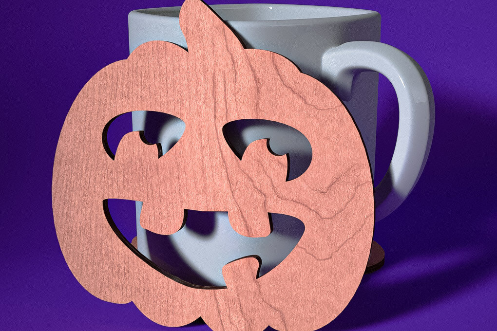 Σετ των 2 Intra απο ξύλο plywood  Χρώμα wenge 3mm-4mm πάχος - Σουβέρ Halloween | Λέιζερ Δίασταση 15x15 cm INTRAFABR-22996110