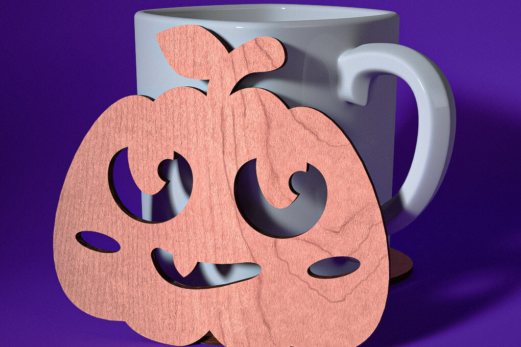 Σετ των 2 Intra απο ξύλο plywood  Χρώμα wenge 3mm-4mm πάχος - Σουβέρ Halloween | Λέιζερ Δίασταση 15x15 cm INTRAFABR-23020734