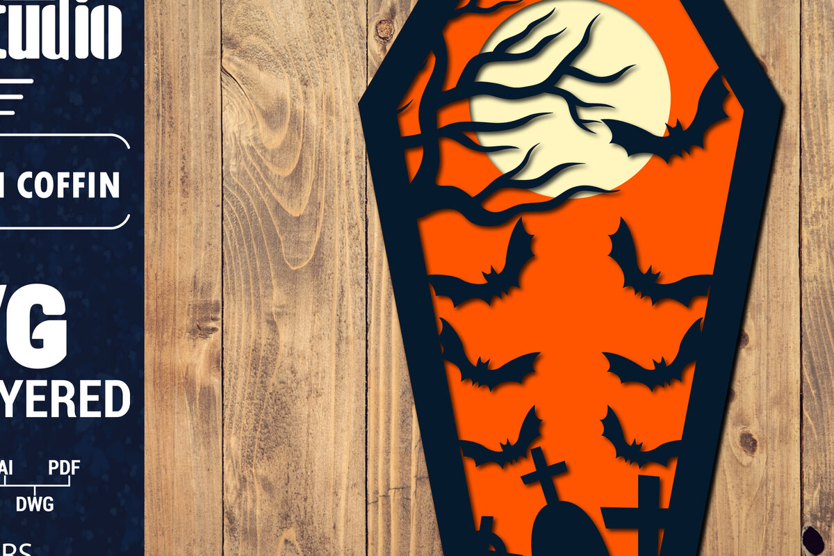 Intra απο ξύλο plywood  Χρώμα wenge 3mm-4mm πάχος - Halloween Coffin 3D Paper Δίασταση 1500x1500 cm INTRAFABR-23102916