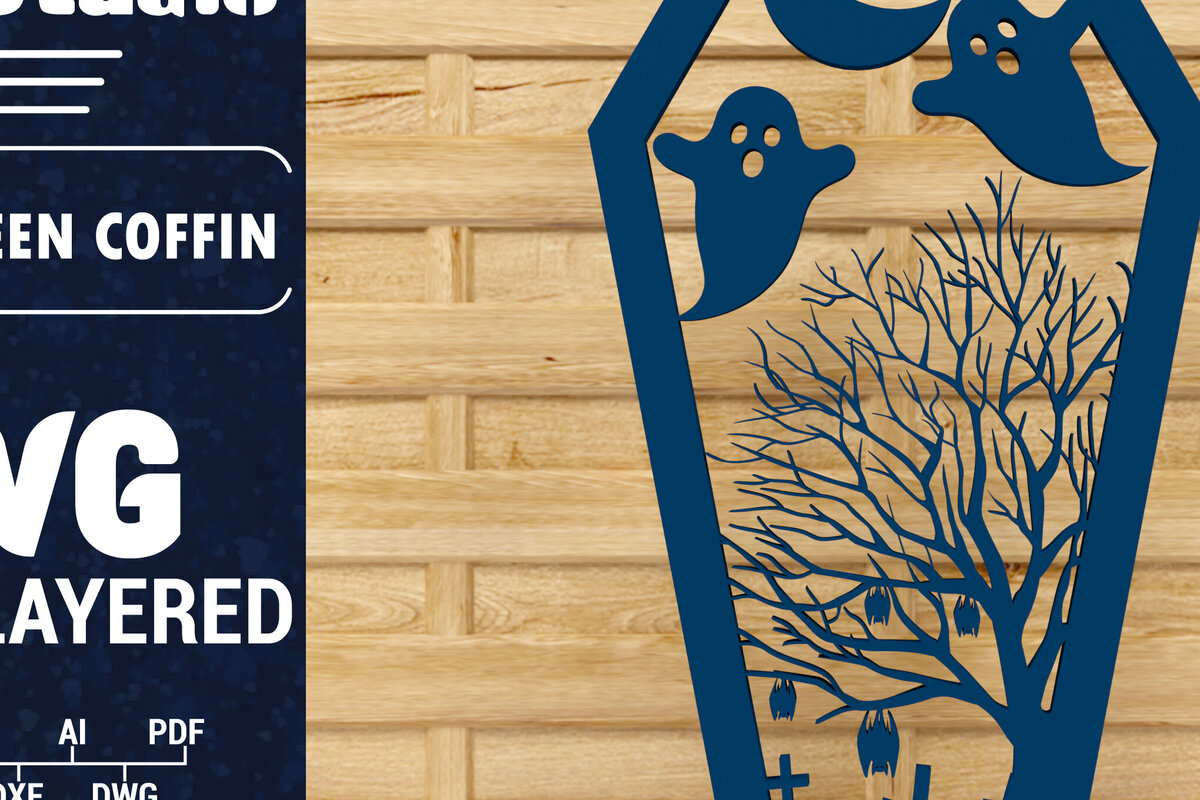 Intra απο ξύλο plywood  Χρώμα wenge 3mm-4mm πάχος - Halloween Coffin 3D Paper C Δίασταση 1500x1500 cm INTRAFABR-122881718