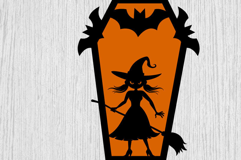 Intra απο ξύλο plywood  Χρώμα wenge 3mm-4mm πάχος - Halloween Coffins Τέχνη τοίχου Δίασταση 40x50 cm INTRAFABR-120466158