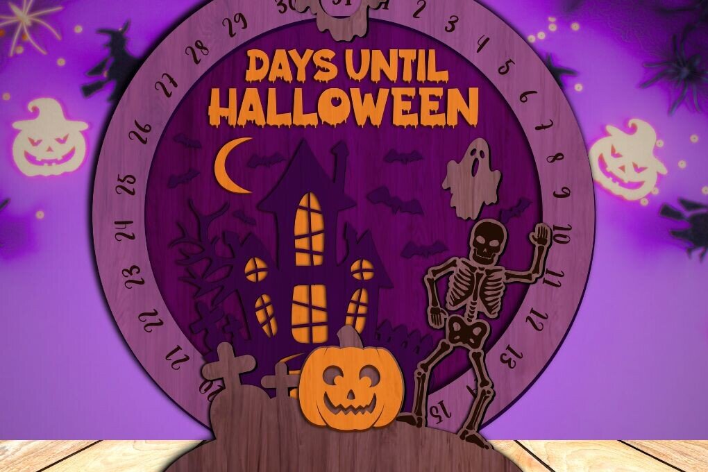 Σετ των 2 Intra απο ξύλο plywood  Χρώμα wenge 3mm-4mm πάχος - Αποαντίστροφης μέτρησης για το Halloween Δίασταση 15x15 cm INTRAFABR-25223489