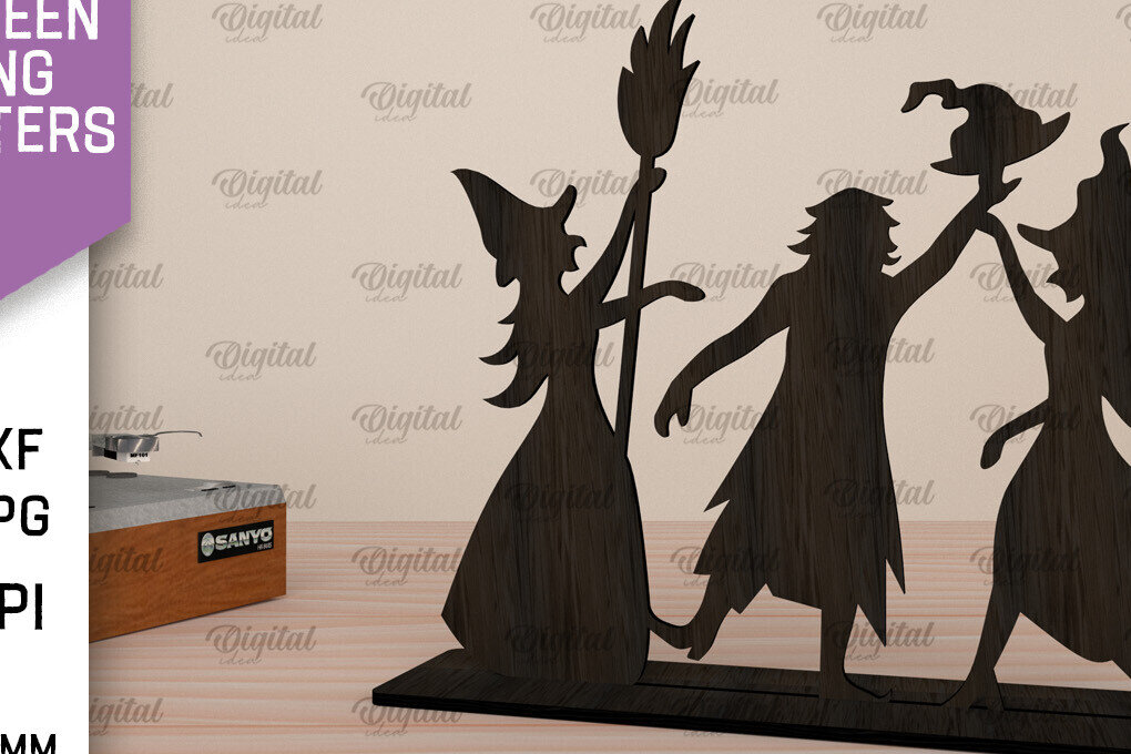 Σετ των 2 Intra απο ξύλο plywood  Χρώμα wenge 3mm-4mm πάχος - Χορευτικοί χαρακτήρες αποκριών με λέιζερ Δίασταση 15x15 cm INTRAFABR-92826982