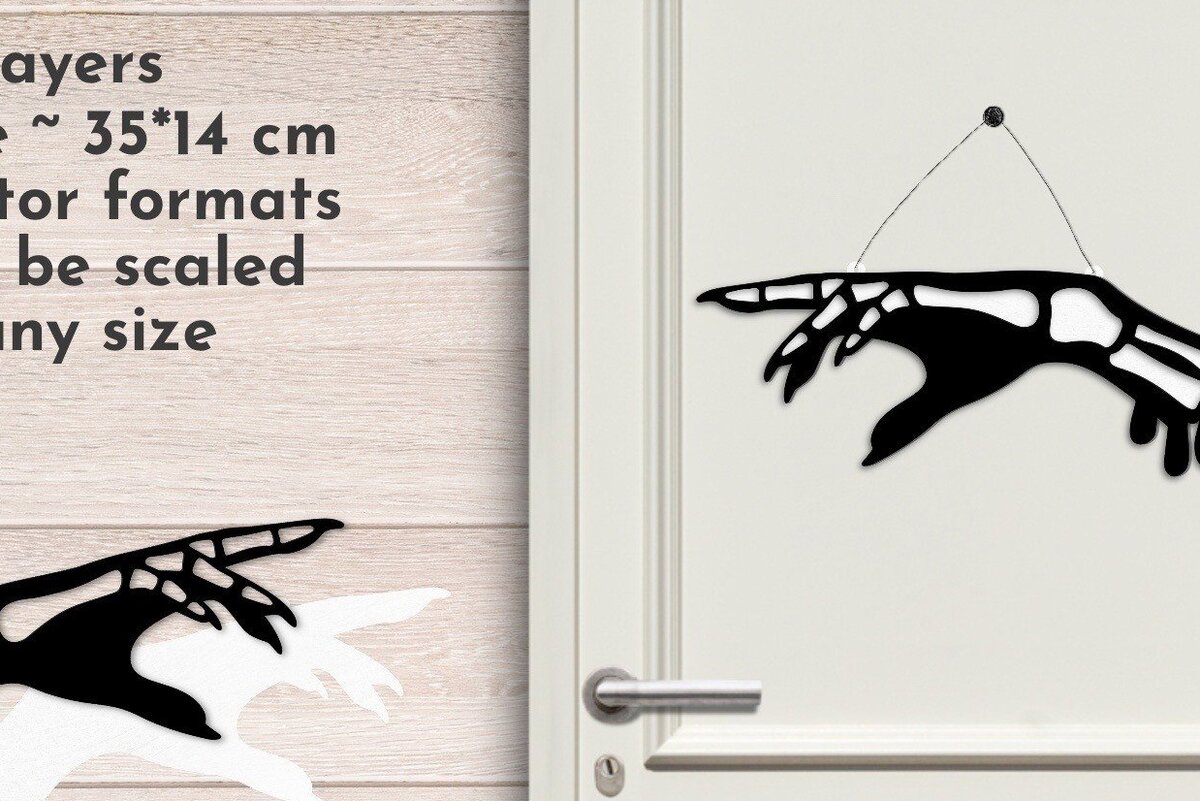 Intra απο ξύλο plywood  Χρώμα wenge 3mm-4mm πάχος - Halloween Decor , Skeleton Δίασταση 40x50 cm INTRAFABR-99992104