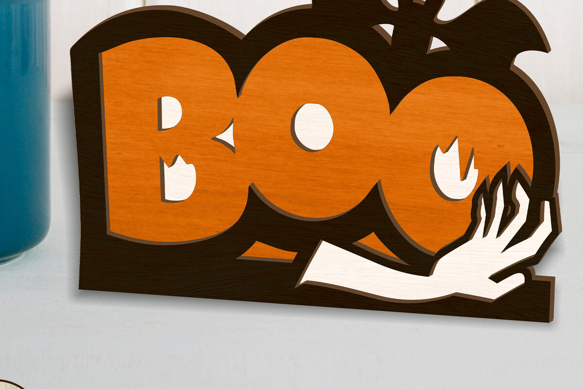 Σετ των 2 Intra απο ξύλο plywood  Χρώμα wenge 3mm-4mm πάχος - Αποκριάτικη διακόσμηση με ρόπαλο Δίασταση 8x4 cm INTRAFABR-29435443