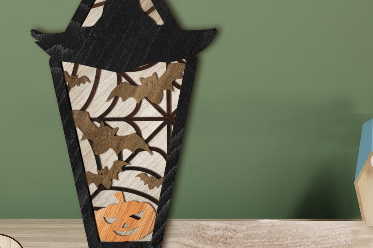 Σετ των 2 Intra απο ξύλο plywood  Χρώμα wenge 3mm-4mm πάχος - Διακοσμητικό πρότυπο αποκοπής φέρετρων αποκριών Δίασταση 8x13 cm INTRAFABR-29488077