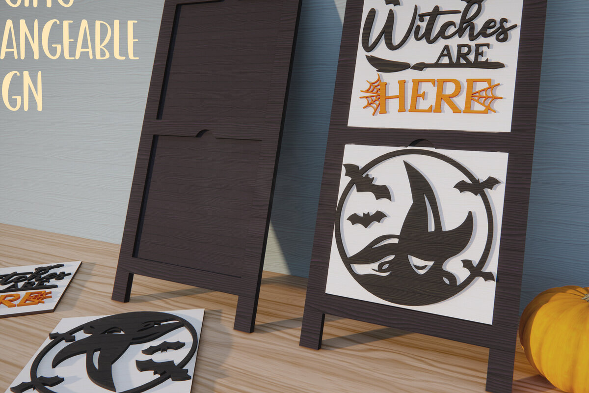 Σετ των 2 Intra απο ξύλο plywood  Χρώμα wenge 3mm-4mm πάχος - Αποκριάτικο με λέιζερ Δίασταση 15x15 cm INTRAFABR-30088867