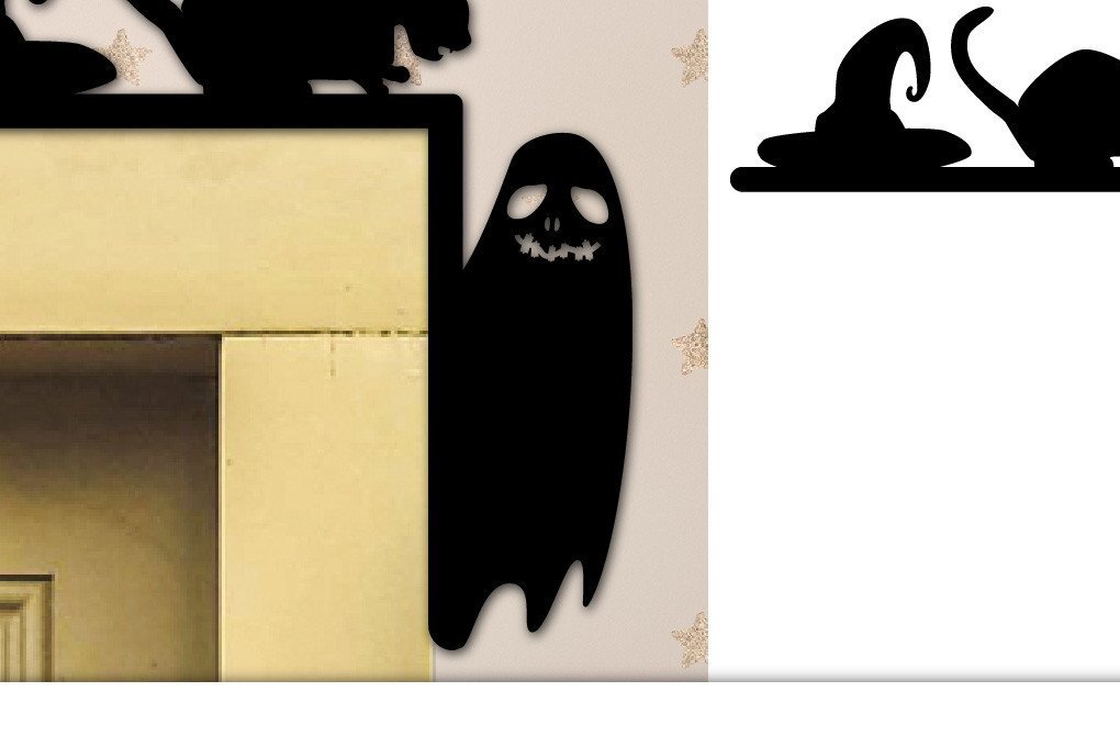 Σετ των 2 Intra απο ξύλο plywood  Χρώμα wenge 3mm-4mm πάχος - Halloween Door Corner. Λέιζερ αποκριών Δίασταση 15x15 cm INTRAFABR-25647053