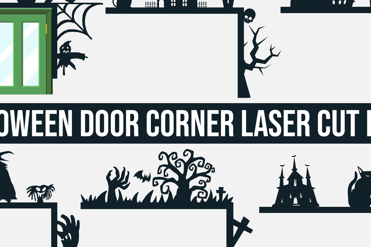 Σετ των 2 Intra απο ξύλο plywood  Χρώμα wenge 3mm-4mm πάχος - Δέσμη κοπής λέιζερ γωνιακής πόρτας Halloween 4 Δίασταση 15x15 cm INTRAFABR-28598783