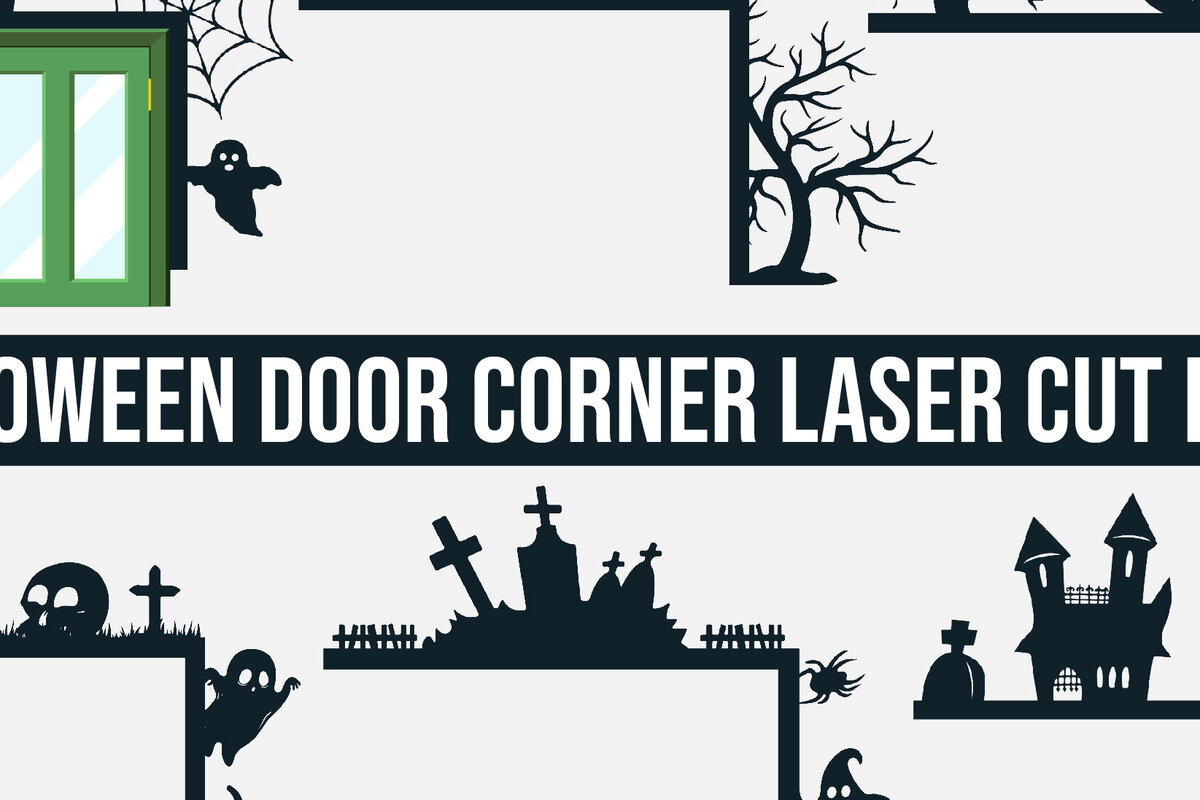 Σετ των 2 Intra απο ξύλο plywood  Χρώμα wenge 3mm-4mm πάχος - Πακέτο κοπής λέιζερ γωνιακής πόρτας Halloween 5 Δίασταση 15x15 cm INTRAFABR-28598819