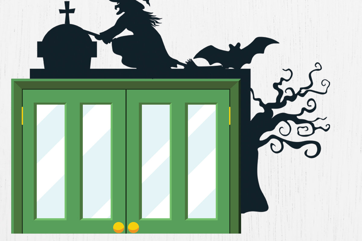 Σετ των 2 Intra απο ξύλο plywood  Χρώμα wenge 3mm-4mm πάχος - με λέιζερ γωνία πόρτας Halloween 6 Δίασταση 15x15 cm INTRAFABR-28535560