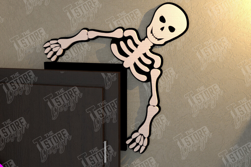 Σετ των 2 Intra απο ξύλο plywood  Χρώμα wenge 3mm-4mm πάχος - Halloween Door Corner | Διακόσμηση βεράντας Δίασταση 15x15 cm INTRAFABR-27195475