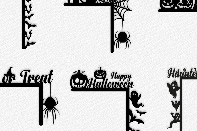 Σετ των 2 Intra απο ξύλο plywood  Χρώμα wenge 3mm-4mm πάχος - Halloween Door Corner Δίασταση 15x15 cm INTRAFABR-9168666