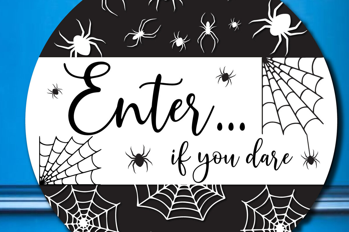 Σετ των 2 Intra απο ξύλο plywood  Χρώμα wenge 3mm-4mm πάχος - Halloween Door Hanger Δίασταση 15x15 cm INTRAFABR-21767410