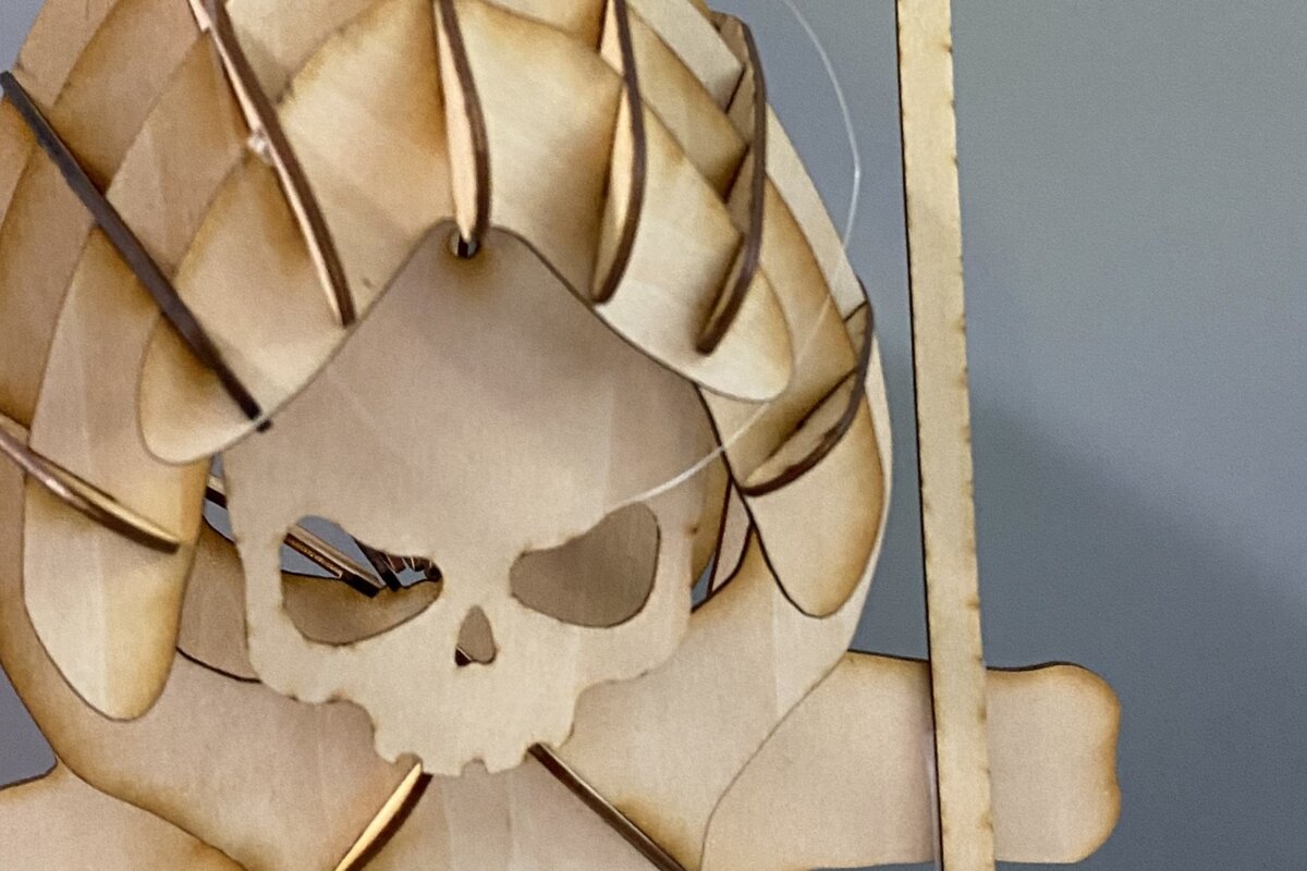 Σετ των 2 Intra απο ξύλο plywood  Χρώμα wenge 3mm-4mm πάχος - Halloween φίλε Δίασταση 15x15 cm INTRAFABR-22746242