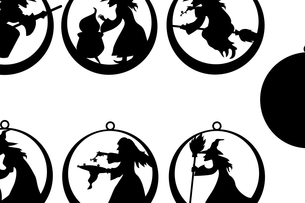 Σετ των 3 Intra απο ξύλο plywood  Χρώμα wenge 3mm-4mm πάχος - Σκουλαρίκι Halloween Σκουλαρίκι Witch Δίασταση 3x3 cm INTRAFABR-25559590