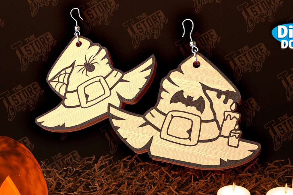 Σετ των 3 Intra απο ξύλο plywood  Χρώμα wenge 3mm-4mm πάχος - Σκουλαρίκια απόκριες | Σχέδιο Bijoux | CNC Δίασταση 3x3 cm INTRAFABR-26594105