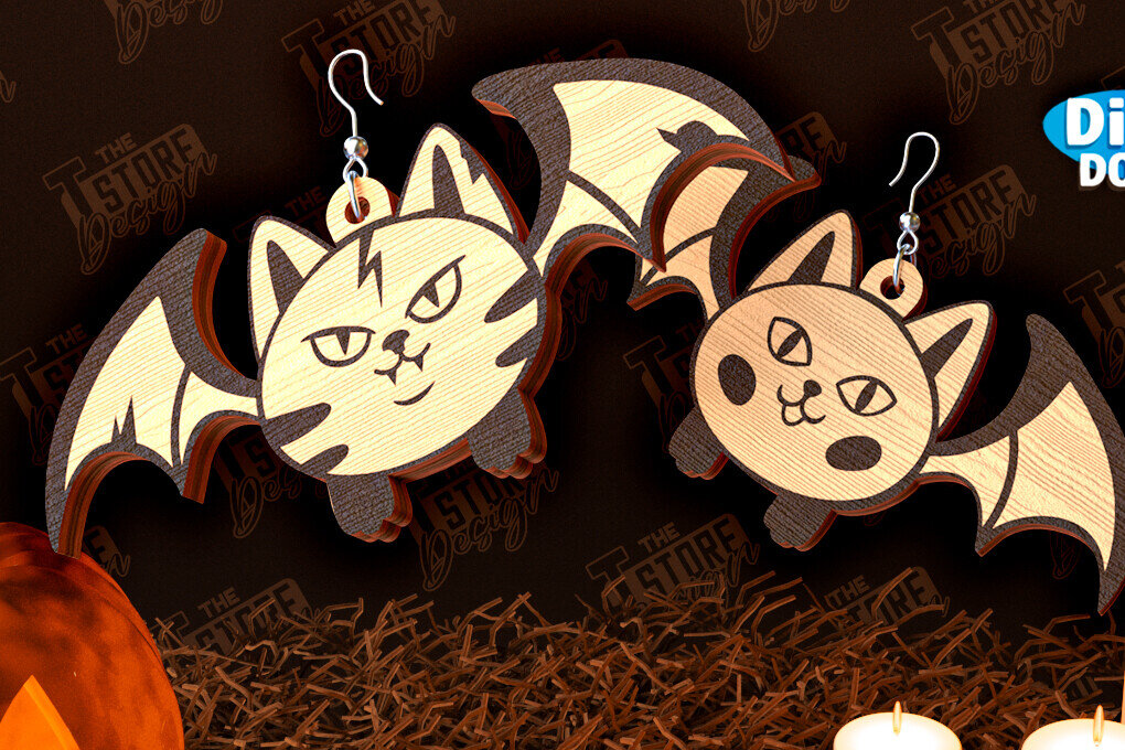 Σετ των 3 Intra απο ξύλο plywood  Χρώμα wenge 3mm-4mm πάχος - Σκουλαρίκια απόκριες | Σχέδιο Bijoux | CNC Δίασταση 3x3 cm INTRAFABR-26594079